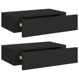 NNEVL Wall-mounted Drawer Shelves 2 pcs Black 40x23.5x10cm MDF