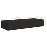 NNEVL Wall-mounted Drawer Shelves 2 pcs Black 60x23.5x10cm MDF