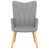 NNEVL Relaxing Chair with a Stool Light Grey Fabric