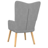 NNEVL Relaxing Chair with a Stool Light Grey Fabric
