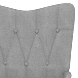 NNEVL Relaxing Chair with a Stool Light Grey Fabric