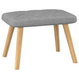 NNEVL Relaxing Chair with a Stool Light Grey Fabric