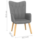 NNEVL Relaxing Chair with a Stool Dark Grey Fabric