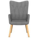 NNEVL Relaxing Chair with a Stool Dark Grey Fabric