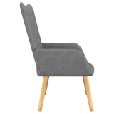 NNEVL Relaxing Chair with a Stool Dark Grey Fabric