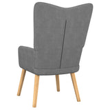 NNEVL Relaxing Chair with a Stool Dark Grey Fabric