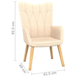 NNEVL Relaxing Chair with a Stool Cream Fabric