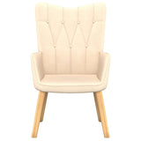 NNEVL Relaxing Chair with a Stool Cream Fabric