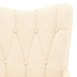 NNEVL Relaxing Chair with a Stool Cream Fabric