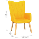 NNEVL Relaxing Chair with a Stool Mustard Yellow Fabric