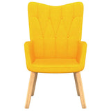 NNEVL Relaxing Chair with a Stool Mustard Yellow Fabric