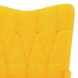 NNEVL Relaxing Chair with a Stool Mustard Yellow Fabric