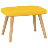 NNEVL Relaxing Chair with a Stool Mustard Yellow Fabric