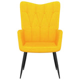 NNEVL Relaxing Chair with a Stool Mustard Yellow Fabric