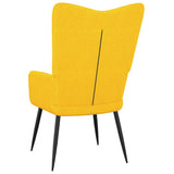NNEVL Relaxing Chair with a Stool Mustard Yellow Fabric