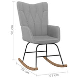 NNEVL Rocking Chair Light Grey Fabric