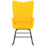 NNEVL Rocking Chair Mustard Yellow Fabric