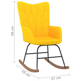 NNEVL Rocking Chair with a Stool Mustard Yellow Fabric