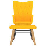 NNEVL Rocking Chair with a Stool Mustard Yellow Fabric