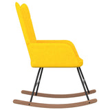 NNEVL Rocking Chair with a Stool Mustard Yellow Fabric