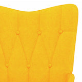 NNEVL Rocking Chair with a Stool Mustard Yellow Fabric