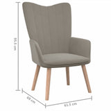 NNEVL Relaxing Chair with a Stool Light Grey Velvet