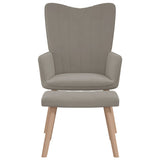 NNEVL Relaxing Chair with a Stool Light Grey Velvet