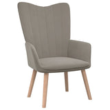 NNEVL Relaxing Chair with a Stool Light Grey Velvet