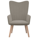 NNEVL Relaxing Chair with a Stool Light Grey Velvet