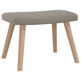 NNEVL Relaxing Chair with a Stool Light Grey Velvet