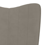 NNEVL Relaxing Chair with a Stool Light Grey Velvet