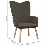 NNEVL Relaxing Chair with a Stool Dark Grey Velvet