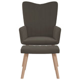 NNEVL Relaxing Chair with a Stool Dark Grey Velvet