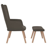 NNEVL Relaxing Chair with a Stool Dark Grey Velvet