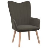 NNEVL Relaxing Chair with a Stool Dark Grey Velvet