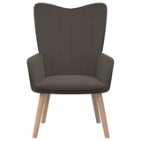 NNEVL Relaxing Chair with a Stool Dark Grey Velvet