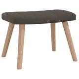 NNEVL Relaxing Chair with a Stool Dark Grey Velvet