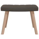 NNEVL Relaxing Chair with a Stool Dark Grey Velvet
