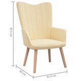 NNEVL Relaxing Chair with a Stool Cream White Velvet