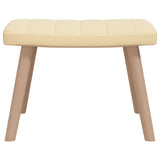 NNEVL Relaxing Chair with a Stool Cream White Velvet