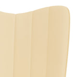 NNEVL Relaxing Chair with a Stool Cream White Velvet