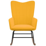 NNEVL Rocking Chair Mustard Yellow Velvet