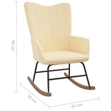 NNEVL Rocking Chair Cream White Velvet