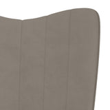 NNEVL Rocking Chair with a Stool Light Grey Velvet