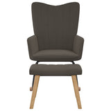 NNEVL Rocking Chair with a Stool Dark Grey Velvet