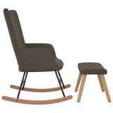 NNEVL Rocking Chair with a Stool Dark Grey Velvet