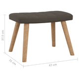 NNEVL Rocking Chair with a Stool Dark Grey Velvet