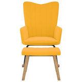 NNEVL Rocking Chair with a Stool Mustard Yellow Velvet