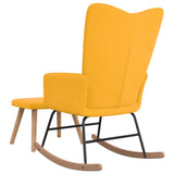 NNEVL Rocking Chair with a Stool Mustard Yellow Velvet