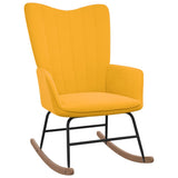 NNEVL Rocking Chair with a Stool Mustard Yellow Velvet